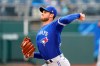 Toronto Blue Jays starting pitcher Steven Matz throws during the first inning in the first baseball game of a doubleheader against the Kansas City Royals Saturday, April 17, 2021, in Kansas City, Mo. (AP Photo/Charlie Riedel)