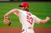 St. Louis Cardinals starting pitcher John Gant throws during the first inning of a baseball game against the Cincinnati Reds Saturday, April 24, 2021, in St. Louis. (AP Photo/Jeff Roberson)