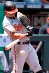 Baltimore Orioles Ramon Urias hits a two-RBI single off Kansas City Royals relief pitcher Carlos Hernandez during the third inning of a baseball game at Kauffman Stadium in Kansas City, Mo., Sunday, July 18 2021. (AP Photo/Orlin Wagner)