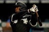 Chicago White Sox's Luis Robert hits a three-run home run during the seventh inning of a baseball game against the Kansas City Royals at Kauffman Stadium in Kansas City, Mo., Thursday, Sept. 3, 2020. (AP Photo/Orlin Wagner)
