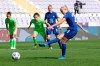Pernille Harder of Chelsea, right, kicks a penalty during the UEFA Women's Champions League quarter-final soccer match Vfl Wolfsburg vs Chelsea in the Ferenc Szusza Stadium in Budapest, Hungary, Wednesday, March 31, 2021. (Szilard Koszticsak/MTI via AP)