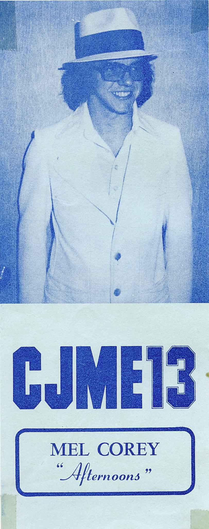 Beau (as Mel Corey) at CJME in 1975. (Supplied)