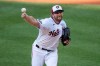 Washington Nationals starting pitcher Max Scherzer throws during the first inning of an exhibition baseball game against the Philadelphia Phillies at Nationals Park, Saturday, July 18, 2020, in Washington. (AP Photo/Alex Brandon)