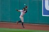 Atlanta Braves center fielder Ronald Acuna Jr. jumps and makes the catch on a line drive by Washington Nationals' Trea Turner during the third inning of a baseball game Saturday, Sept. 12, 2020, in Washington. (AP Photo/Nick Wass)