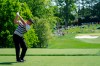 Bryson DeChambeau tees off on the 13th hole during the third round of the Wells Fargo Championship golf tournament at Quail Hollow, Saturday, May 8, 2021, in Charlotte, N.C. (AP Photo/Jacob Kupferman)
