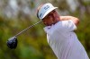 Keith Mitchell watches his tee shot on the second hole during the third round of the Wells Fargo Championship golf tournament at Quail Hollow on Saturday, May 8, 2021, in Charlotte, N.C. (AP Photo/Jacob Kupferman)