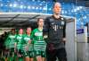 FRADI.HU
Winnipegger Chandra Bednar leads her teammates at Ferencváros TC onto the pitch.