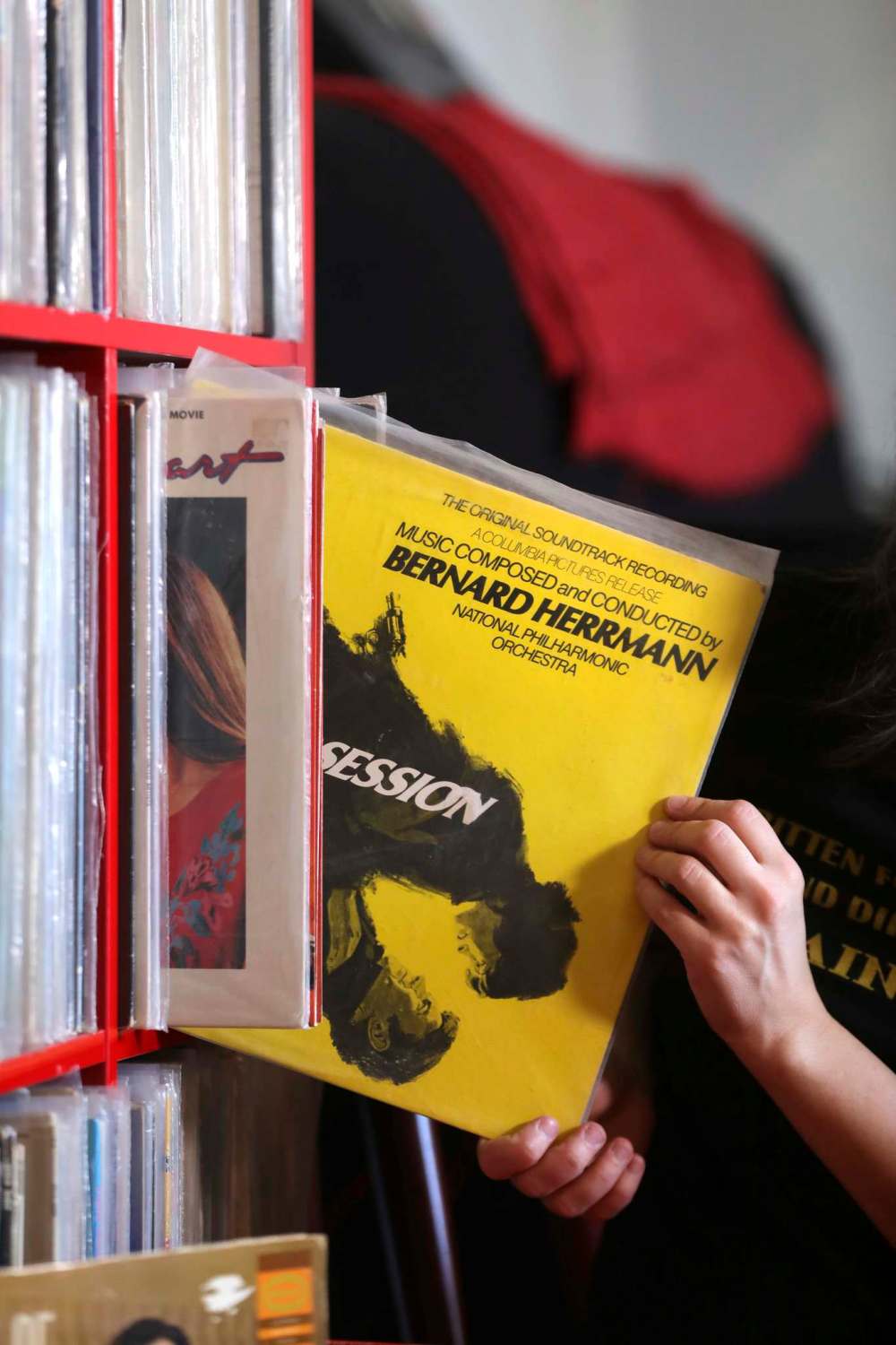 RUTH BONNEVILLE / WINNIPEG FREE PRESS
Stefaniuk and her Bernard Herrmann album.