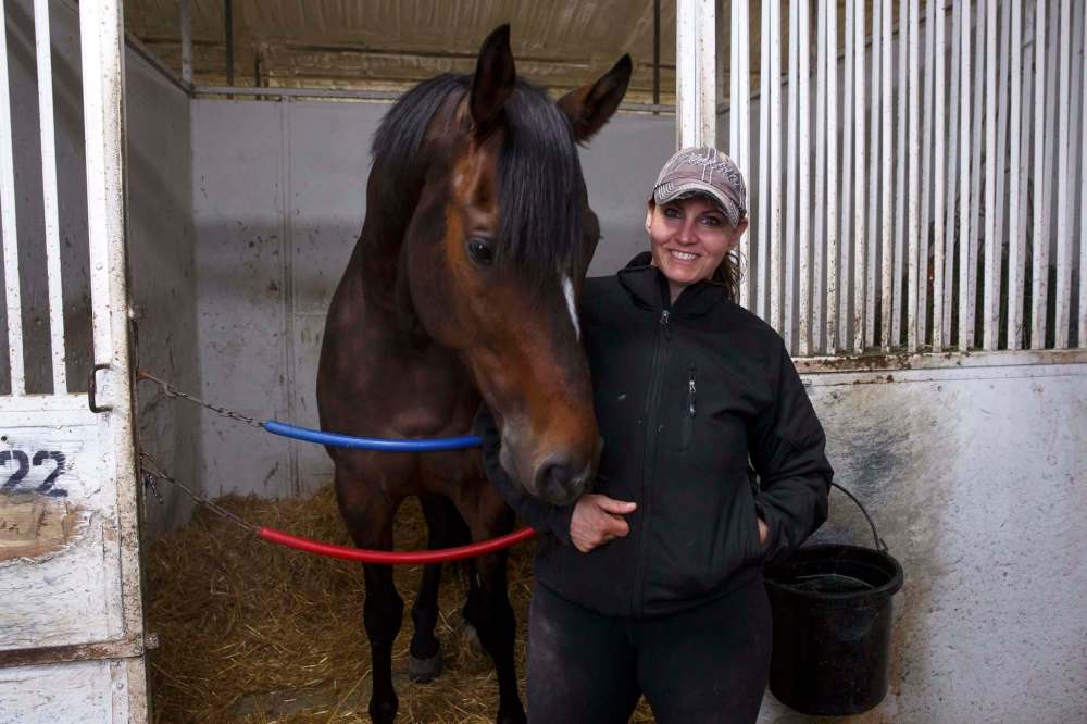 Brown’s owners and staff stuck with her as she got better and she now has 27 horses in training, rather than the 40-45 she’s had in the past. (Mike Deal / Winnipeg Free Press)