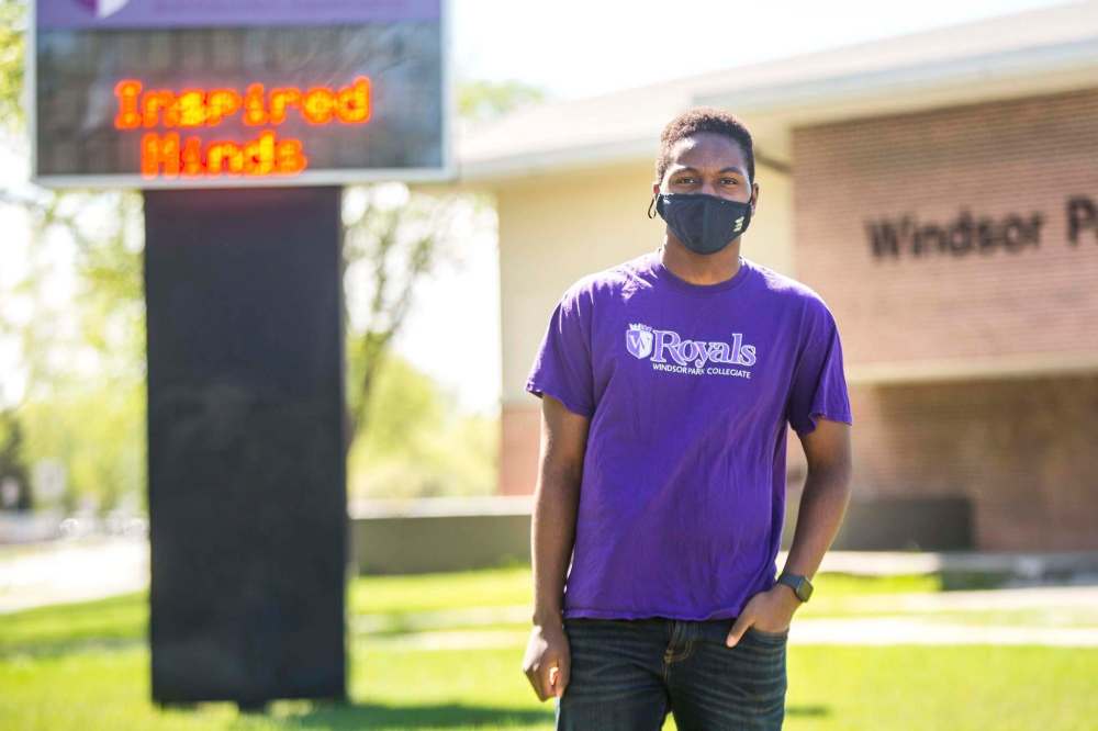 Photos by MIKAELA MACKENZIE / WINNIPEG FREE PRESS
Jean-Pierre Ngegba, a Grade 9 student at Windsor Park Collegiate, says he likes the idea of a referendum on the provincial government’s education reform bill.