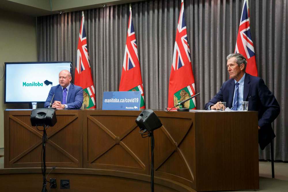 MIKE DEAL / WINNIPEG FREE PRESS FILES
Manitoba Premier Brian Pallister and, to a lesser degree, chief provincial public health officer Dr. Brent Roussin, vigorously attribute the third wave of COVID-19 to people violating orders and refusing or delaying vaccination.