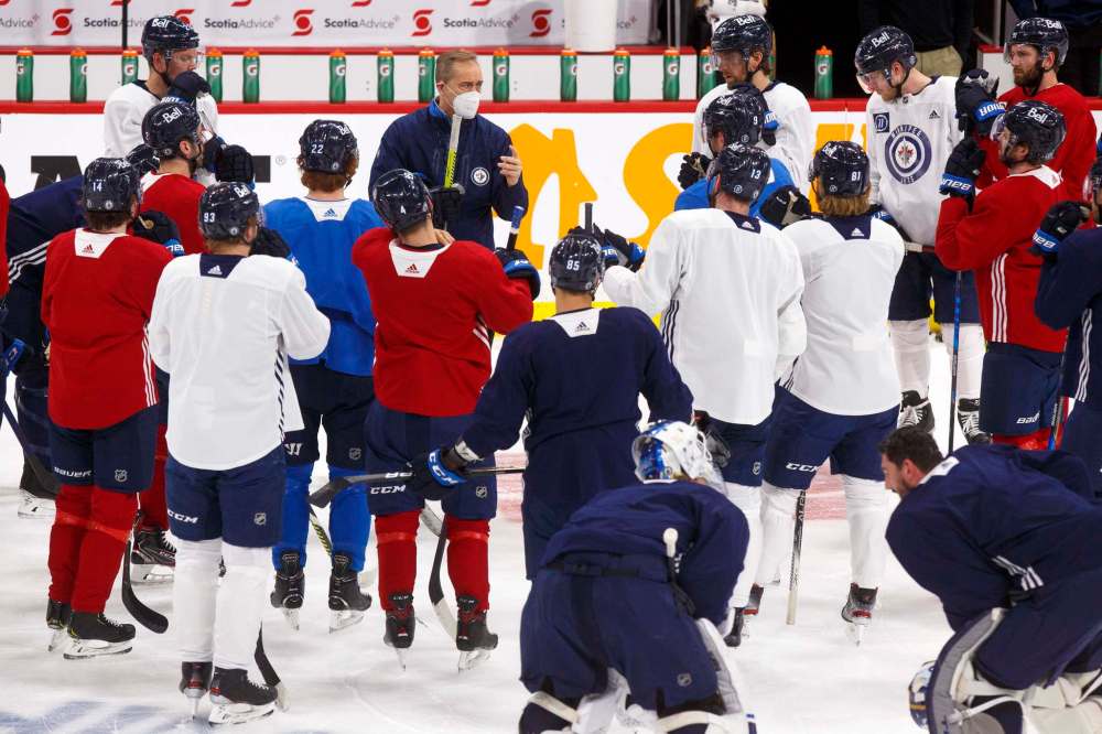 The Jets practised on Thursday, Friday and Saturday, then took Sunday off. They'll return to the ice Monday, then hold one final skate on Tuesday before the start of Round 2 of the NHL playoffs. (Mike Deal / Winnipeg Free Press files)