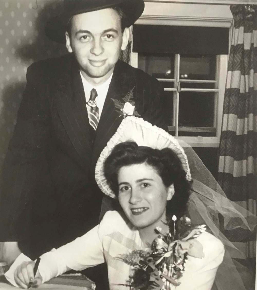 Supplied
Menorah and Bert Waldman on their wedding day in 1945.