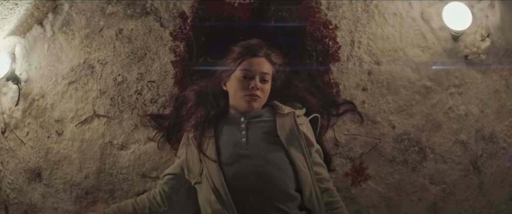Megan Best’s character falls to her death in Seance. (Dark Castle Entertainment)