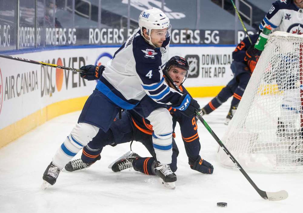 Defenceman Neal Pionk has been sensational on the Jets' blue-line since he was acquired in the trade that sent Jacob Trouba to the New York Rangers. (Jason Franson / The Canadian Press files)