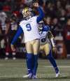 It would appear kicker Justin Medlock won't be returning to Winnipeg in 2021. (Adrian Wyld / The Canadian Press files)