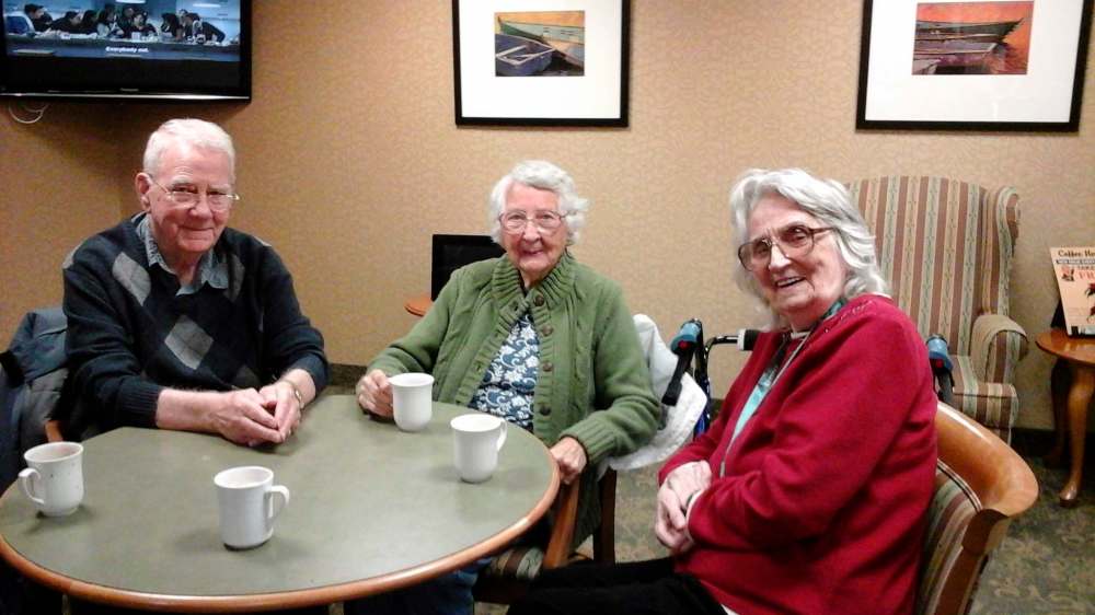 Supplied
Christianson (right) during a visit with her sister Merle and brother Roger.