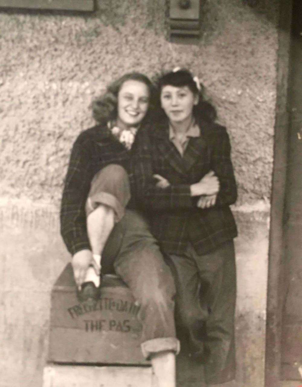 Supplied
Christianson (right) with a school friend.