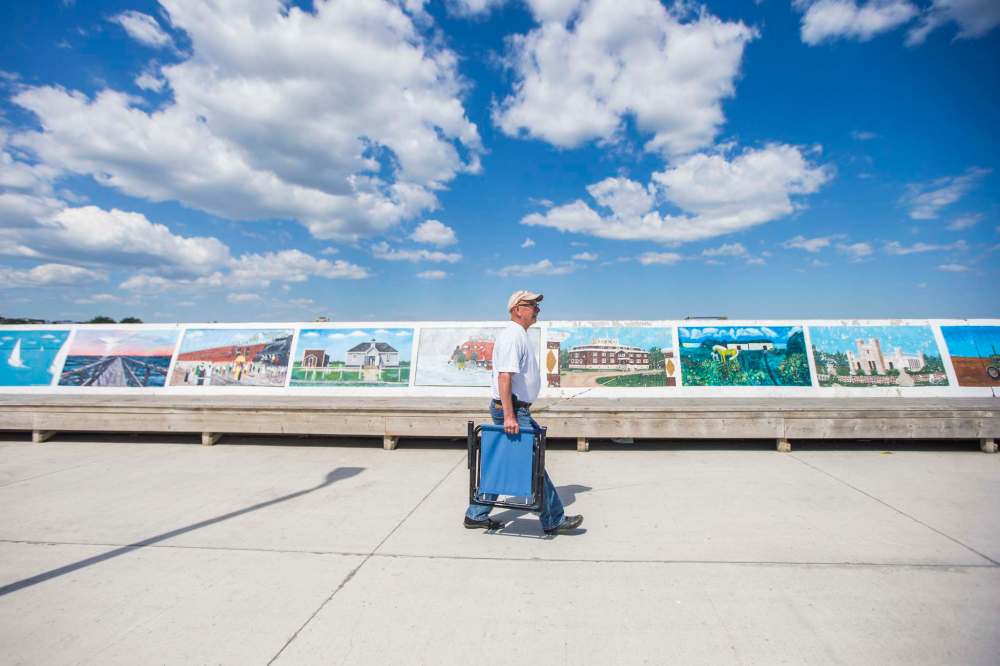 Jim Krokosh was the only angler casting a line out on the pier.