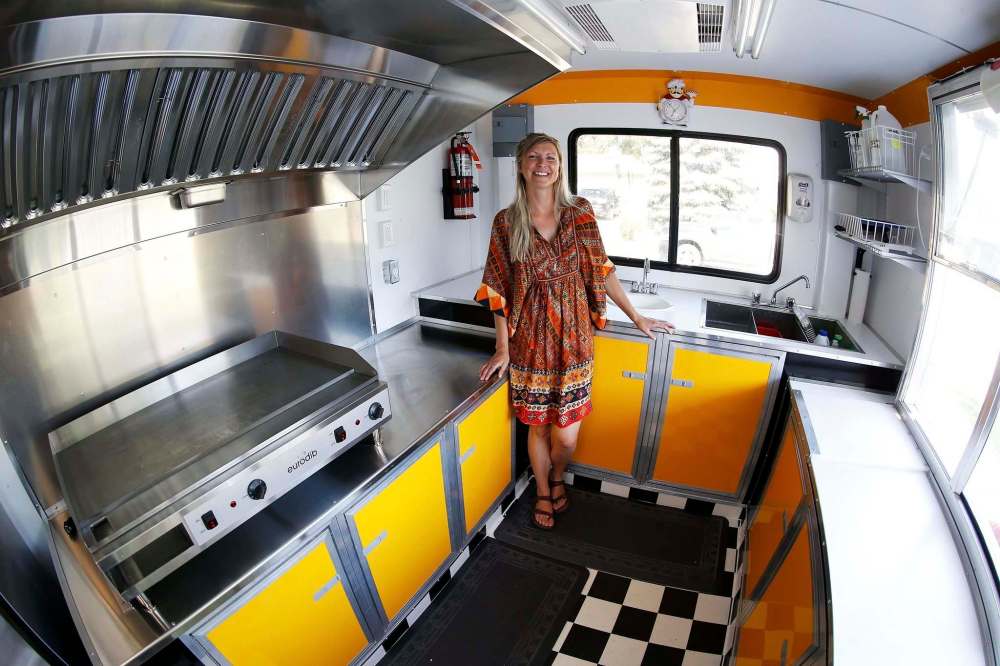 Popoff's invested years of savings into a food truck and trailer when she realized government aid wasn’t going to last much longer. (John Woods / Winnipeg Free Press)