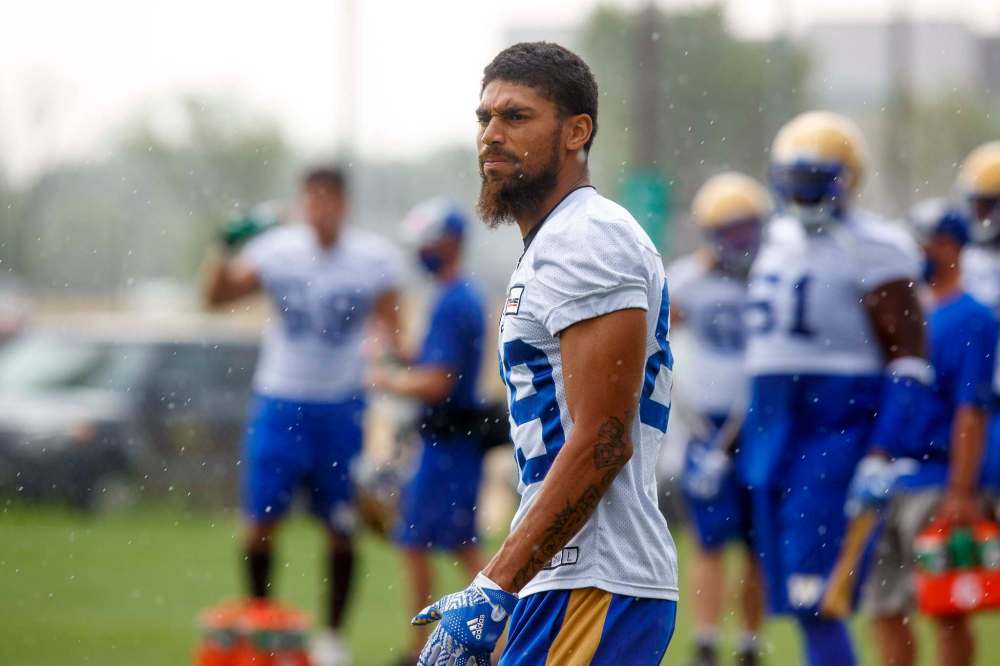 MIKE DEAL / WINNIPEG FREE PRESS
Wide receiver Kenny Lawler, who is back with the Bombers for a second season, has been keeping his skills sharp helping his father, Kenneth, who is a football coach at San Bernadino Valley College, east of Los Angeles.