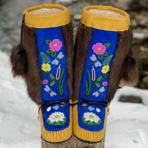 Supplied
Northern Region artist&rsquo;s Shauna Ponask beaded moccasins are called Down by the Creek.