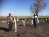 SUPPLIED 
Ernie Doell and Henry Wiebe, great grandsons of Franz Enns, restoring the Franz Enns Cemetery, also known as the Neu Reinland Mennonite Cemetery, in 2020. It had been neglected since the late 1960s and is located near Winkler in the middle of a farmer&rsquo;s field where there is no access during the growing season