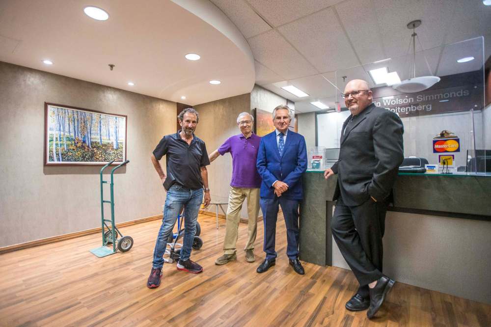Simmonds (from left), Gindin, Wolson and Roitenberg have roughly 170 years of experienc between them. (Mikaela MacKenzie / Winnipeg Free Press)
