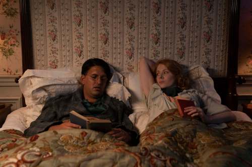 Emily Beecham (right) and Shazad Latif. (Robert Viglasky / Amazon Studios)