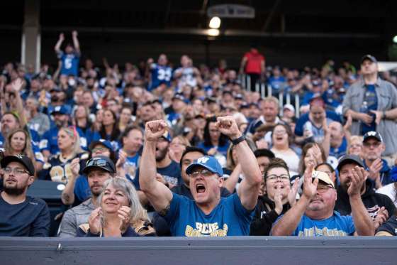 Winnipeg Blue Bomber fans packed the stands at IG Field for the return of the CFL. (Alex Lupul / Winnipeg Free Press)