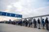 ALEX LUPUL / WINNIPEG FREE PRESS
Blue Bombers fans line up outside of IG Field for the opening game of the 2021 CFL season Thursday night.