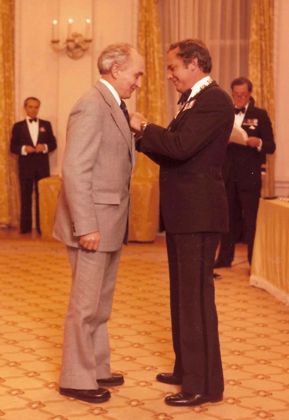 SUPPLIED
Gov. Gen. Ed Schreyer presents Goussaert with the Order of Canada in 1980.