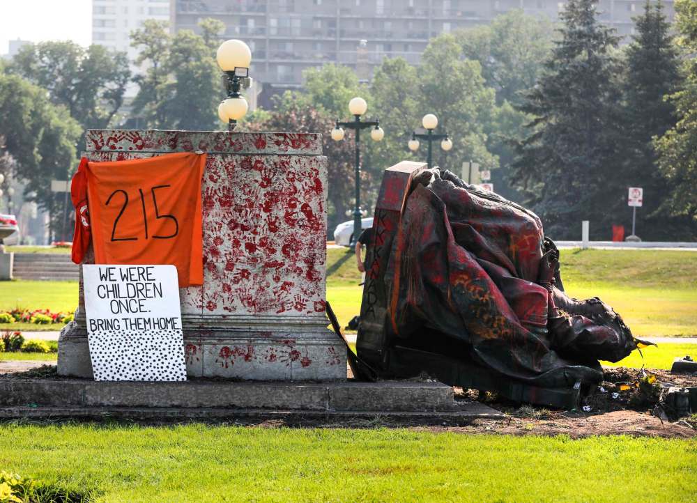 Probe continues into toppled statues Winnipeg Free Press