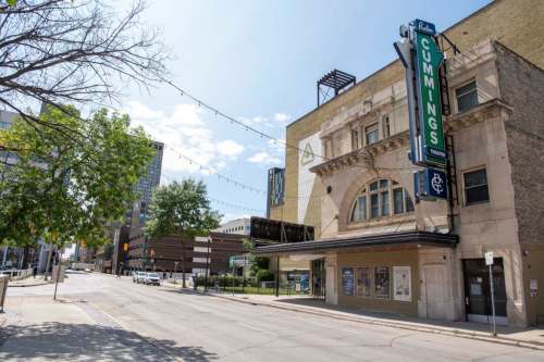 The area in front of the Burton Cummings Theatre will welcome up to 4,000 concertgoers a night over the next two weekends. (Alex Lupul / WinnipegFree Press)