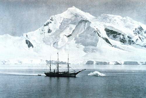 Wikimedia Commons / NOAA
In this photo taken circa early 1898, the Belgica is seen anchored near Mount William in Antarctica.