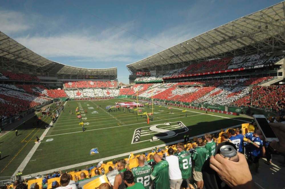 Fans wait for the start of the Labour Day Classic between the Saskatchewan Roughriders and the Winnipeg Blue Bombers, in Regina. The annual meeting between the two teams has increased significance this year thans to a shortened season due to the pandemic. THE CANADIAN PRESS FILES/Mark Taylor