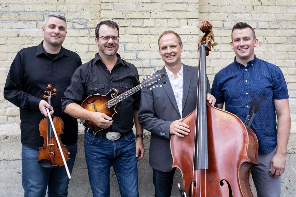 MATT DUBOFF PHOTO
Bluegrass Symphony, from left: Chris Anstey (fiddle), Gregory Hay (banjo/guitar/mandolin/viola), Meredith Johnson (double bass) and Mike Kemp (percussion).