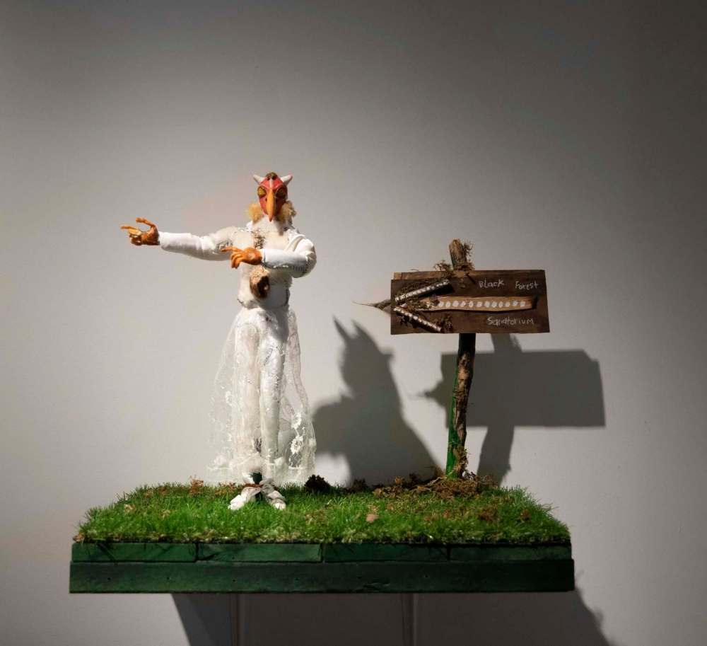 A work from Diana Thorneycroft's new exhibition Black Forest Sanatorium. (Jessica Lee / Winnipeg Free Press)