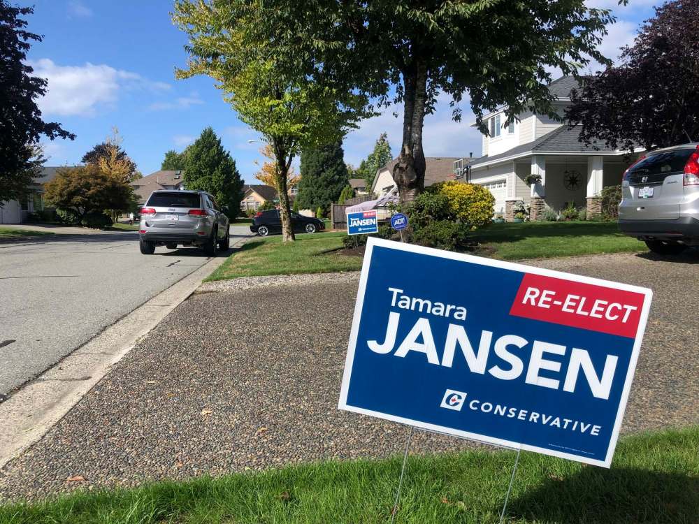 Conservative incumbent Tamara Jansen is seeking re-election in Cloverdale-Langley City, a riding that was known as part of B.C.'s Bible Belt, but has had an influx of families seeking affordable housing from places like Vancouver. Jansen came under fire in April for praising anti-gay conversion therapy while alluding to “lesbian activity.” (Dylan Robertson / Winnipeg Free Press)