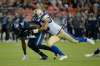 Winnipeg Blue Bombers' defender Kyrie Wilson, right, tackles a Toronto Argonauts receiver in 2019. The 28-year-old linebacker from Fresno, Calif., went down with a hip flexor prior to Week 1 and hasn't played a single snap all season. THE CANADIAN PRESS FILES/Nathan Denette
