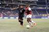 Valour FC defender Arnold Bouka Moutou (right) fights for the ball with Pacific forward Terran Campbell on Wednesday. Valour lost 3-1. (Robert Reyes Ong / Valour FC)
