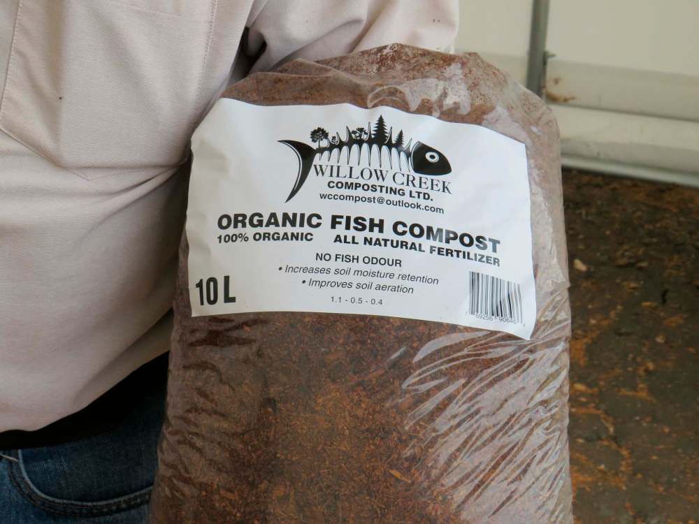 Willow Creek’s all-natural fish compost is made in Gimli and sold in 10-litre bags.