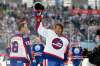 FILE - In this Oct. 22, 2016, file photo, former Winnipeg Jets player Teemu Selanne (13) waves to the crowd at Investors Group Field prior to the NHL Heritage Classic Alumni hockey game in Winnipeg, Manitoba. Selanne is expected to headline the Hockey Hall of Fame's induction class of 2017, when it is announced Monday, June 26, 2017. (John Woods/The Canadian Press via AP, File)