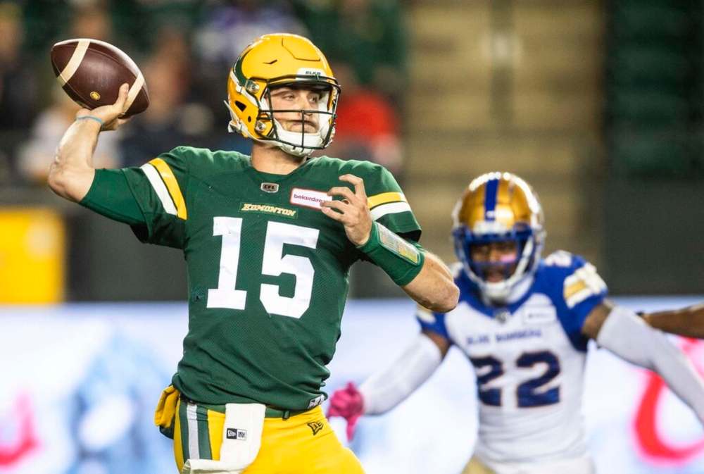 Taylor Cornelius got the surprising start for Edmonton over regular No. 1 Trevor Harris. (Jason Franson / The Canadian Press)