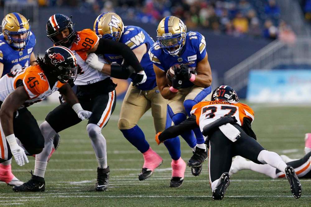 Nic Demski had five catches for 66 yards in Saturday's blowout win over the B.C. Lions. (John Woods / The Canadian Press)