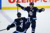 JOHN WOODS / WINNIPEG FREE PRESS
Winnipeg Jets’ Mark Scheifele celebrates his game-winning shootout goal against the Dallas Stars in Winnipeg on Tuesday.