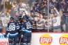 Mike Sudoma / Winnipeg Free Press
The Winnipeg Jets celebrate with fans after Jets centre, Dominic Toninato, scores a 2nd period goal Friday night against the Chicago Blackhawks.