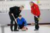 JOHN WOODS / WINNIPEG FREE PRESS
Randy Neufeld curls in the 2021 Senior Men&rsquo;s Provincial Championship at Pembina Curling Club on Tuesday.
