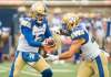 Graham Hughes / The Canadian Press
Sean McGuire hands off to Brady Oliveira. The Bombers No. 2 QB wasn’t brilliant Saturday.