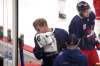 MIKE DEAL / WINNIPEG FREE PRESS
Dominic Toninato took a puck to the mouth during practice on Monday.